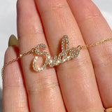 Colar Pingente com Nome Personalizado em Moissanite e Prata 925