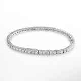Pulseira Riviera Tênis Moissanite 4mm Prata 925 Ouro 18K — GRA D VVS1