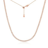 Colar Choker Riviera 2 mm em Prata 925 com Moissanite ou Zircônia