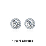 Conjunto Colar e Brincos de Moissanite em Prata 925