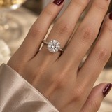 Anel Solitário Moissanite Certificada 5 Quilates Prata 925