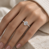 Anel Solitário Oval Moissanite 2 Quilates Prata 925 | Certificado GRA
