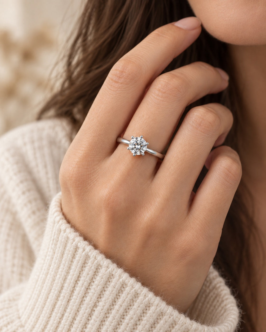 IG post - Anel Solitário Moissanite 6 Pinos 1 Quilate Prata 925 | Estilo Noivado GRA