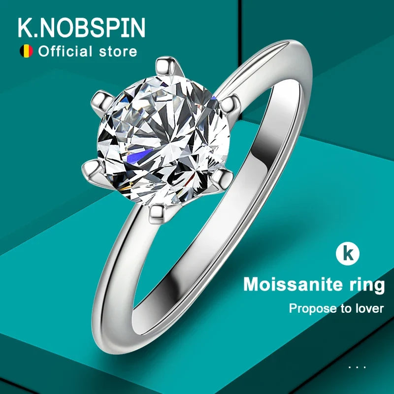 Anel Solitário Moissanite Certificada 10 Quilates Prata 925