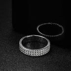 Aliança Eternity Completa Moissanite Prata 925 Banho Ouro 18K — Certificado GRA