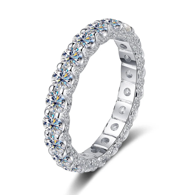 Anel Solitário Moissanite 2,5 Quilates Prata 925 Ouro Branco 18K — Certificado GRA