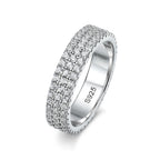Aliança Eternity Completa Moissanite Prata 925 Banho Ouro 18K — Certificado GRA