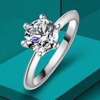 Anel Solitário Moissanite 10 Quilates Prata 925 | Exclusivo | GRA