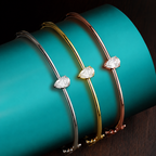 Pulseira Bangle Moissanite Corte Pêra 1 e 2 Quilates Prata 925 — Certificado GRA