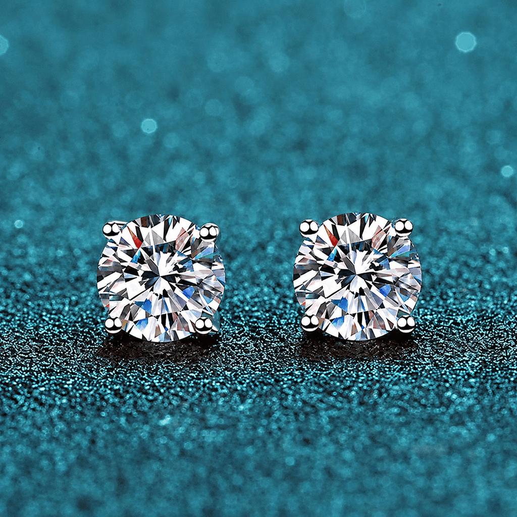 Brinco Solitário Moissanite 0,5 a 2 Quilates Prata 925 — Diamante de Laboratório GRA