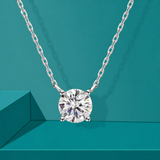 Colar Pingente Solitário Moissanite 1 a 5 Quilates Prata 925 Ouro 18K — GRA
