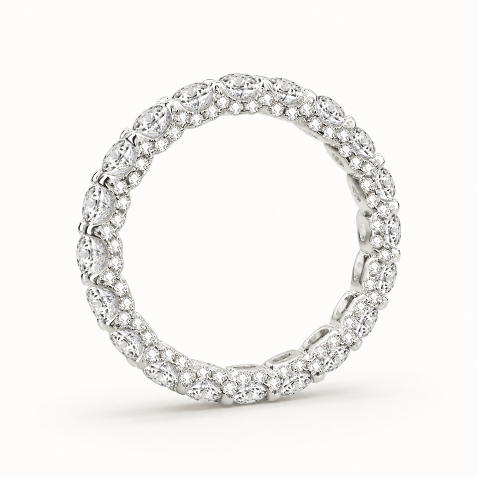 Anel Solitário Moissanite 2,5 Quilates Prata 925 Ouro Branco 18K — Certificado GRA