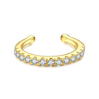 MODIAN 925 Sterling Silver Fashion Punk Cuff Earrings Sparkling Clear CZ Sparkling Clip Earrings For Women Men Unisex Jewelry
