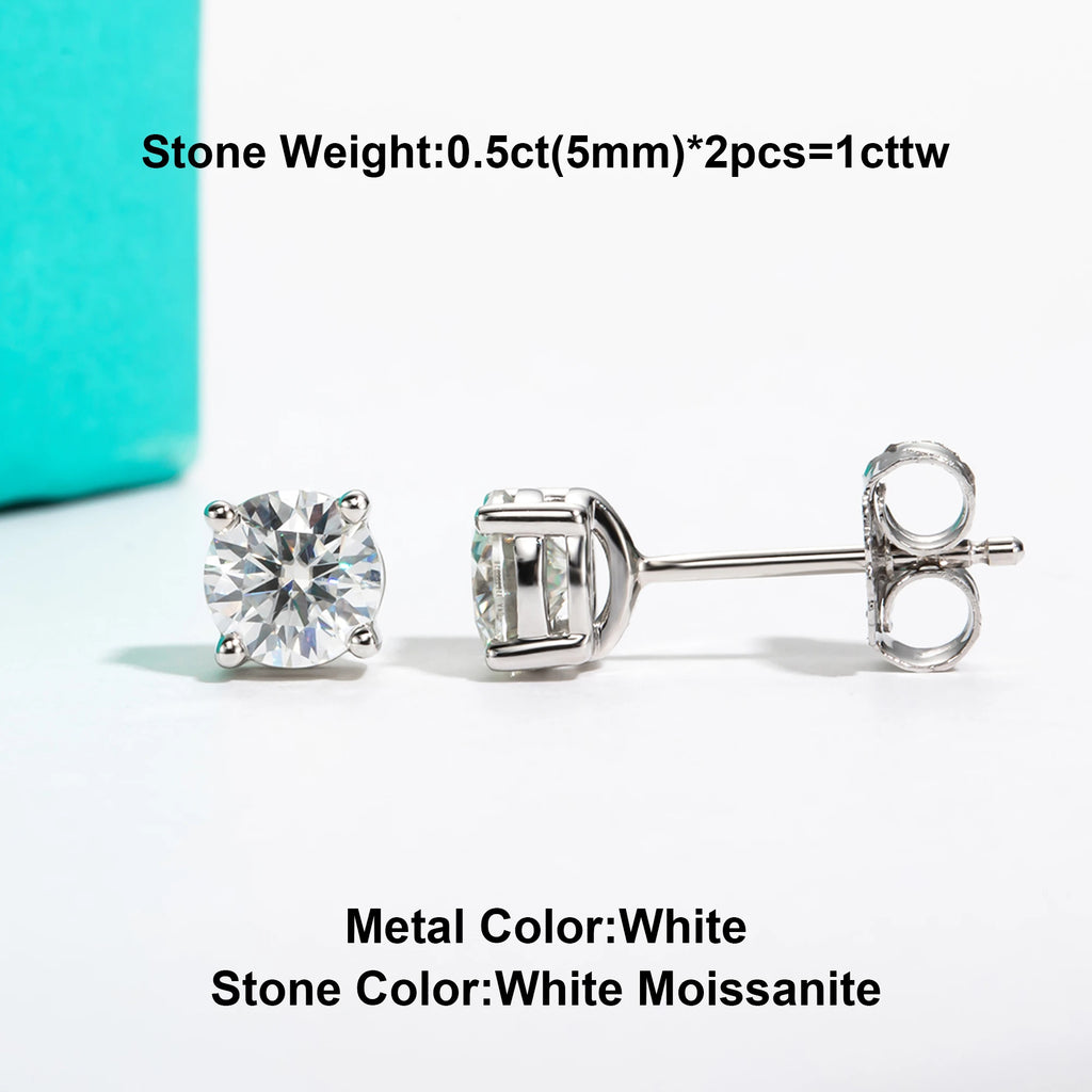Brinco Ponto de Luz de Moissanite com Pino 10K