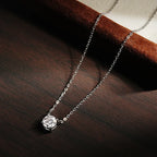 Colar Pingente Solitário Moissanite Prata 925 Banho Ouro 18K — Certificado GRA
