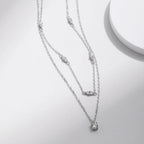 Colar Choker Duplo com Moissanite em Prata 925