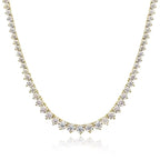 Colar Riviera Tênis Moissanite 3 Garras Prata 925 Ouro 18K — Certificado GRA
