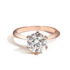 Anel Solitário Moissanite 6 Pinos 0,5 a 10 Quilates Prata 925 — Estilo Noivado GRA