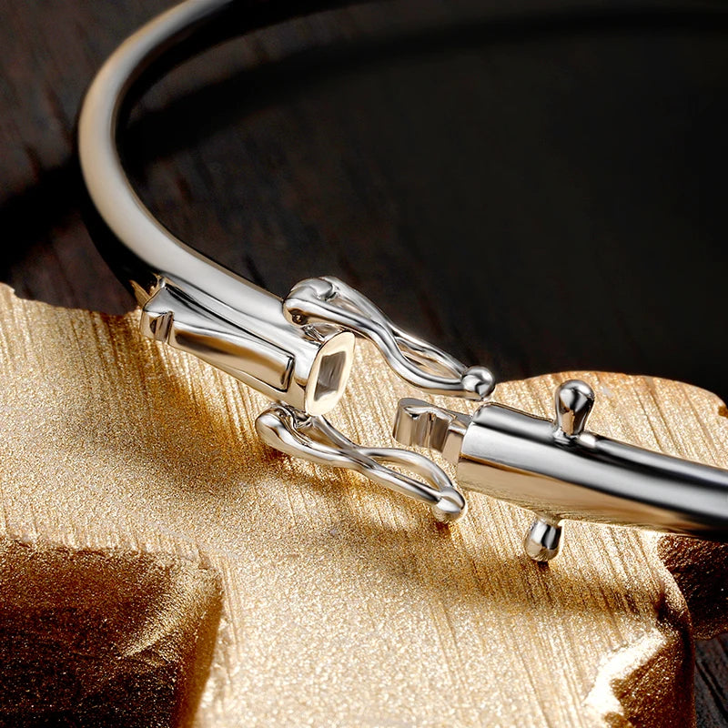 Pulseira Bangle Moissanite Corte Pêra 1 e 2 Quilates Prata 925 — Certificado GRA