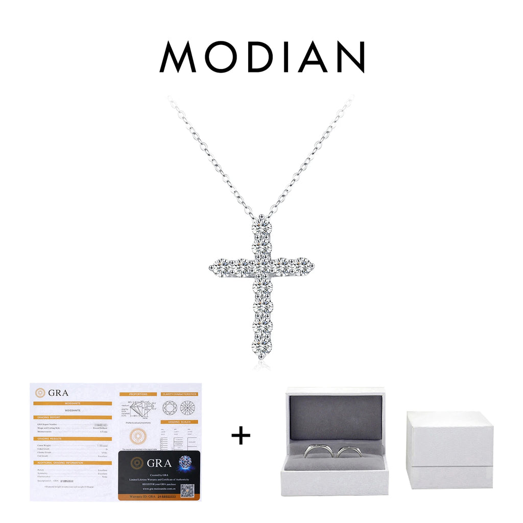 Colar Cruz com Moissanite em Prata 925