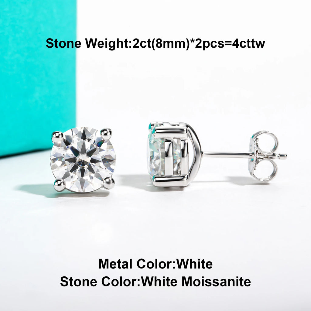 Brinco Ponto de Luz de Moissanite com Pino 10K