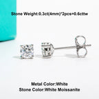 Brinco Ponto de Luz de Moissanite com Pino 10K