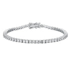 Pulseira Riviera Tênis Moissanite 2mm a 6,5mm Prata 925 Ouro Branco — Certificado GRA