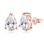 Brinco Solitário Moissanite Corte Pêra 0,5 a 2 Quilates Prata 925 Ouro 18K — GRA