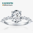 Anel Solitário Oval Moissanite 2 Quilates Prata 925 — Estilo Noivado GRA