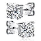 Brinco Solitário Moissanite 2 Quilates Prata 925 — Diamante de Laboratório GRA