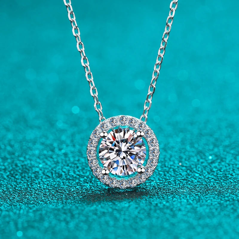 Conjunto Colar e Brincos de Moissanite em Prata 925