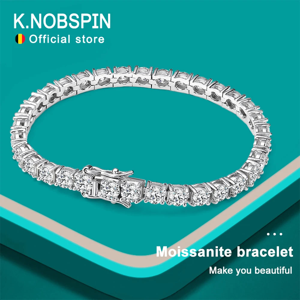 Pulseira Riviera Tênis Moissanite D VVS1 Prata 925 Ouro 18K — Certificado GRA