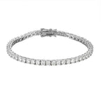 Pulseira Riviera Tênis Moissanite 2mm a 6,5mm Prata 925 Ouro Branco — Certificado GRA