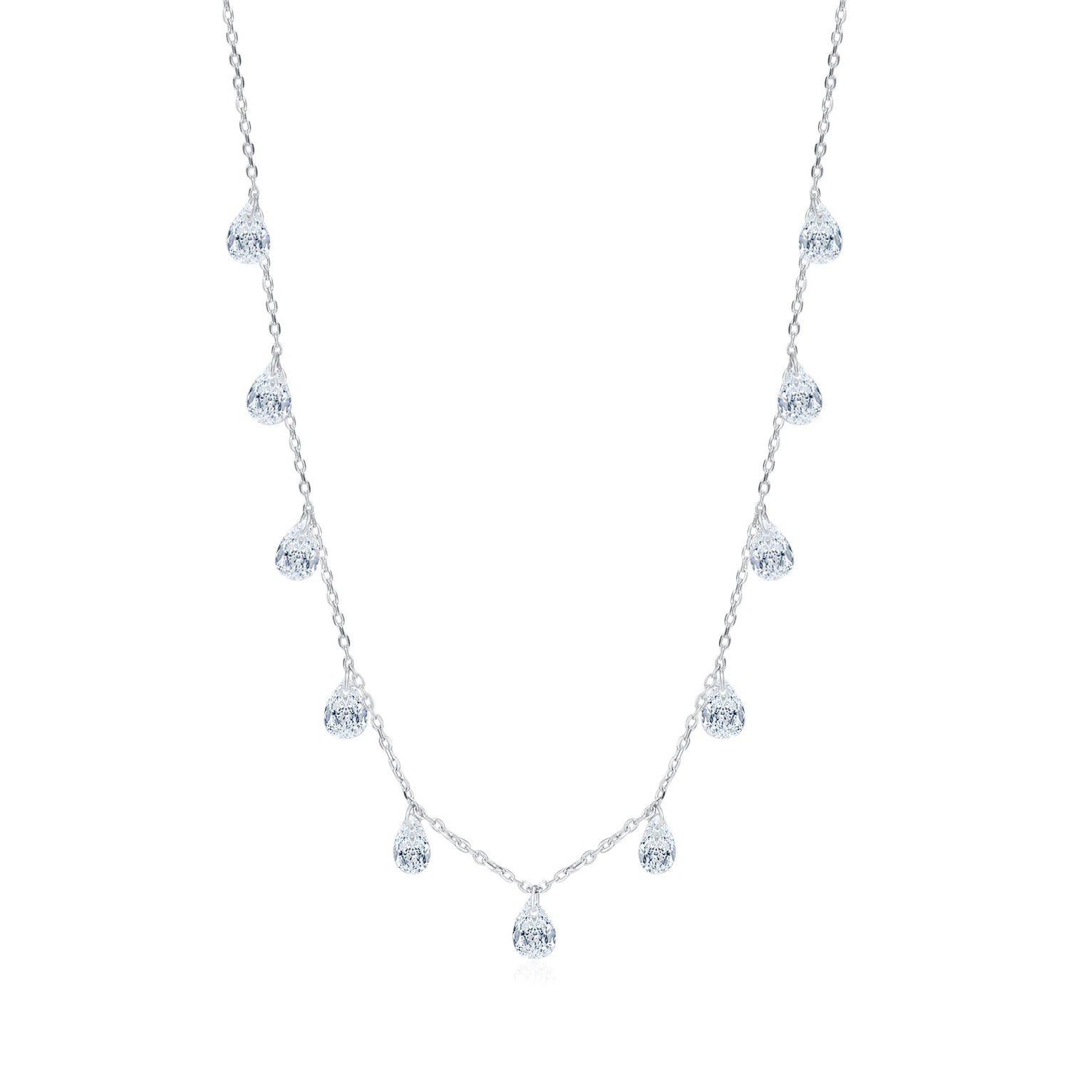 Colar Choker Gota com Zircônia em Prata 925