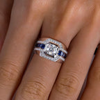 Anel Masculino de Moissanite 1ct em Prata 925 Banhado a Ouro 18K