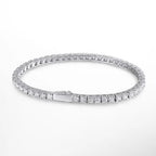 Pulseira Riviera Tênis Moissanite 4mm Prata 925 Ouro 18K — GRA D VVS1