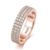 Aliança Eternity Completa Moissanite Prata 925 Banho Ouro 18K — Certificado GRA