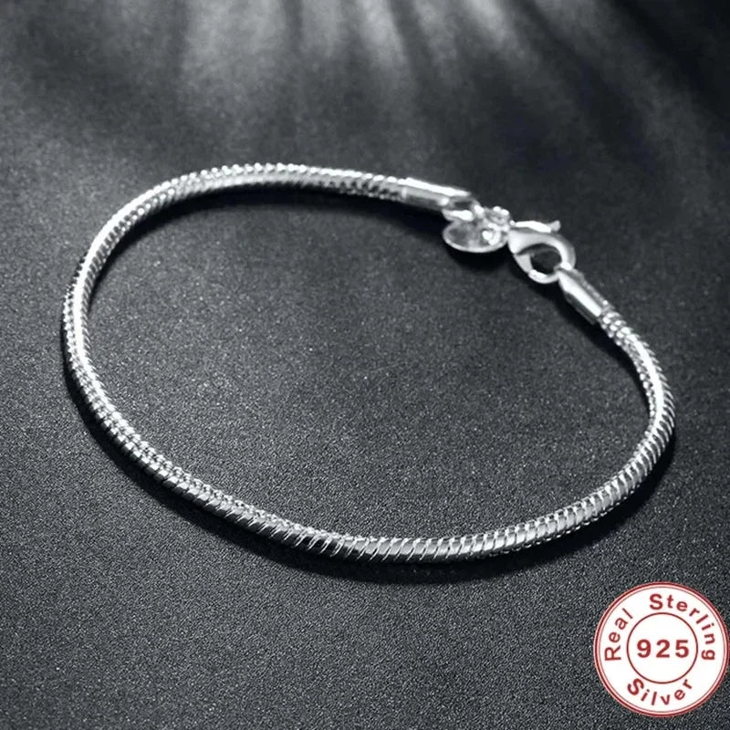 Pulseira Charme Cobra em Prata 925