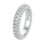 Aliança Russa Inteira Moissanite 5mm Prata 925 com Ródio — Certificado GRA