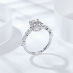 Anel Solitário Oval Moissanite 1 Quilate Prata 925 | Certificado GRA