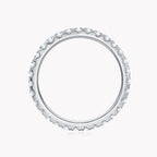 Anel Meia Aliança Moissanite 3mm Prata 925 | Certificado GRA