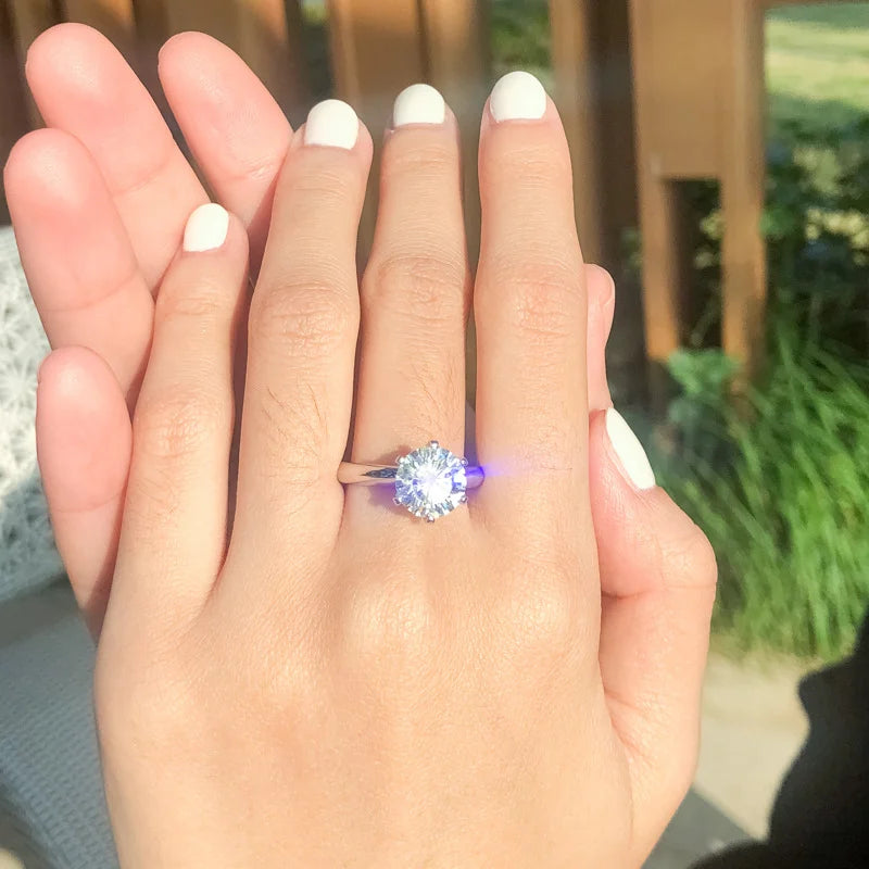 Anel Solitário Moissanite 10 Quilates Prata 925 | Exclusivo | GRA