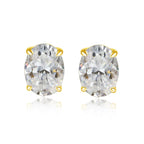 Brinco Solitário Moissanite Corte Oval 1 a 4 Quilates Prata 925 — Certificado GRA
