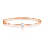 Pulseira Bangle Moissanite Corte Pêra 1 e 2 Quilates Prata 925 — Certificado GRA