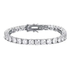 Pulseira Riviera Tênis Moissanite 2mm a 6,5mm Prata 925 Ouro Branco — Certificado GRA