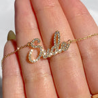 Colar Pingente com Nome Personalizado em Moissanite e Prata 925
