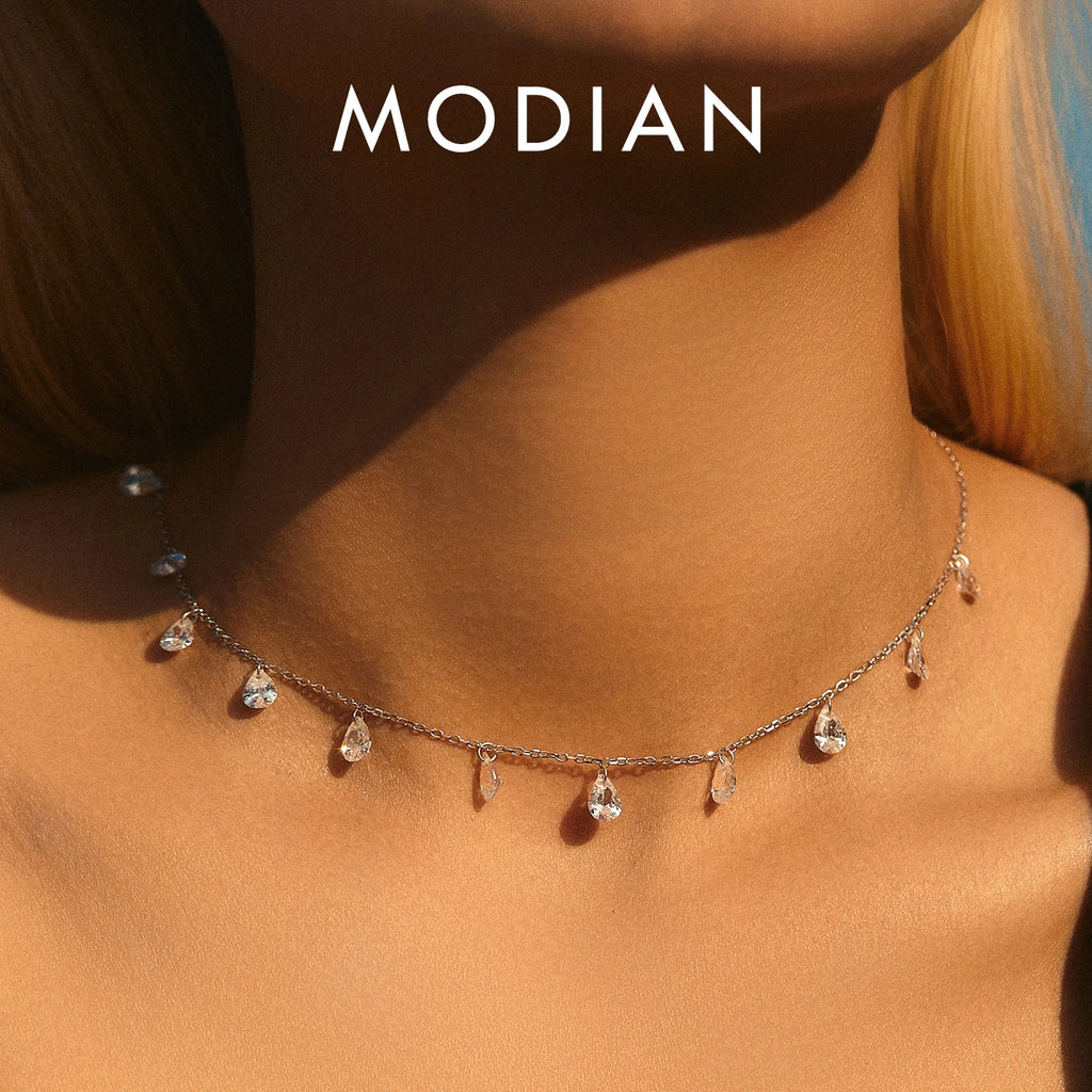 Colar Choker Gota com Zircônia em Prata 925