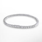 Pulseira Riviera Tênis Moissanite 4mm Prata 925 Ouro 18K — GRA D VVS1