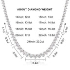 Colar Riviera Tênis Moissanite 3 Garras Prata 925 Ouro 18K — Certificado GRA
