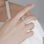 Aliança Russa Inteira Moissanite 5mm Prata 925 com Ródio — Certificado GRA